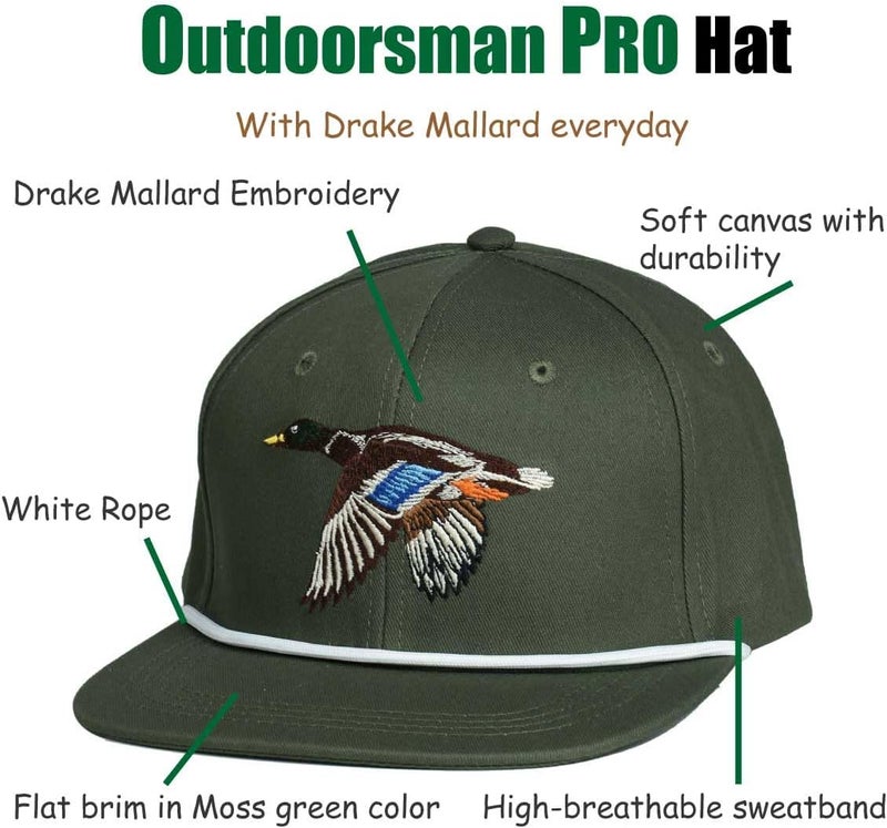 EDTREK Performance Outdoorsman Snapback Truck Hat with Flat Brim - Unique Animal Embroidery - Image 3